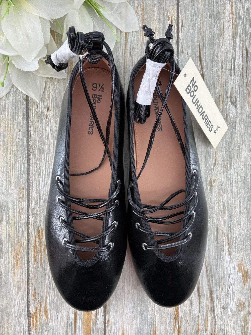 Corset Ballet Flats Shoes Black Size 9.5